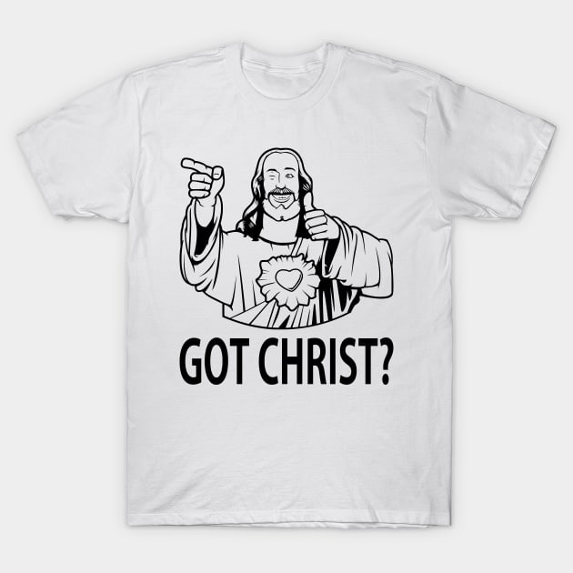 buddy christ T-Shirt by black and white prints